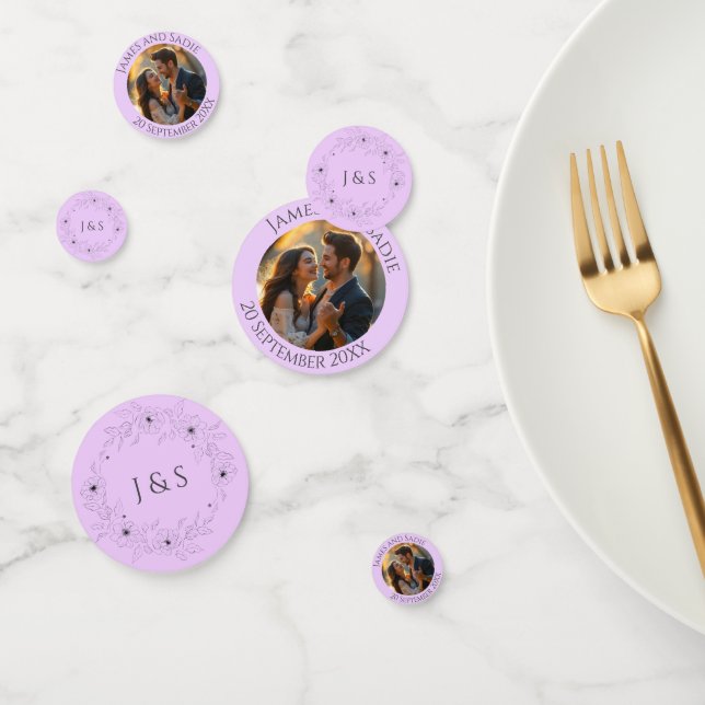 Anemone on Light Lilac Photo Wedding Confetti (Group)