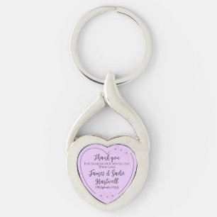 Anemone on Light Lilac Wedding Favor Keychain