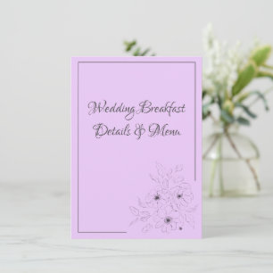 Anemone on Lilac Wedding Breakfast Enclosure Card