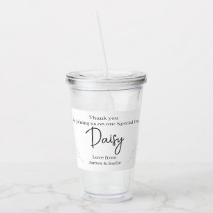 Anemone on White Acrylic Tumbler