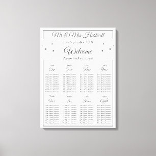 Anemone on White Seating Chart~ Canvas Print