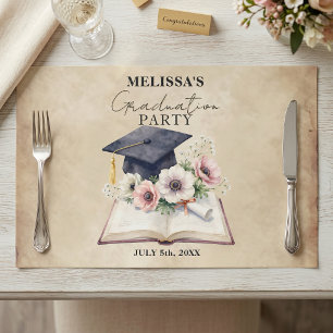 Anemone Open Book Graduation Party Paper Placemat