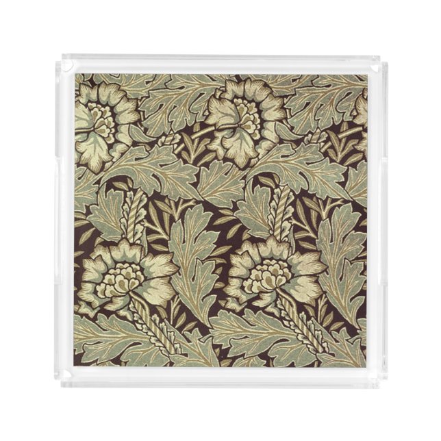 Anemone Pattern By William Morris Acrylic Tray (Front)