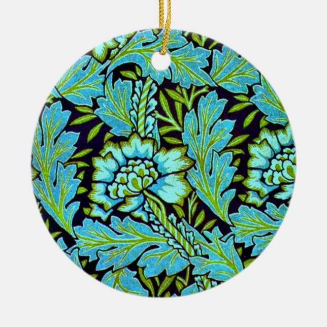 Anemone pattern by William Morris,  Ceramic Ornament (Front)