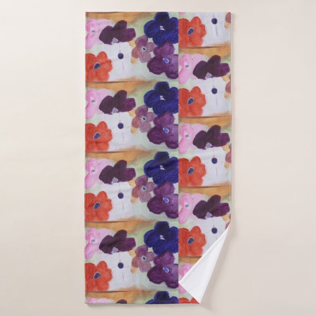 Anemone Spring Flowers Bath Towel (Bath Towel)