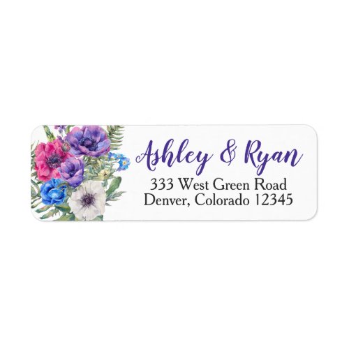 Anemone Wedding Address Labels Watercolor
