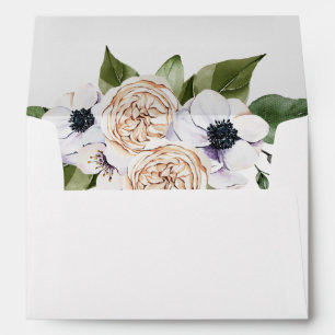 Anemone White Floral Envelope 