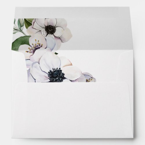 Anemone White Floral Envelope 2