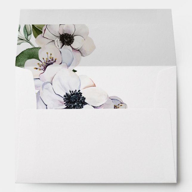 Anemone White Floral Envelope 2 (Back (Bottom))