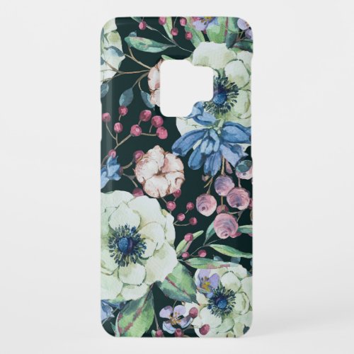 Anemone Wildflowers Vintage Watercolor Pattern Case_Mate Samsung Galaxy S9 Case