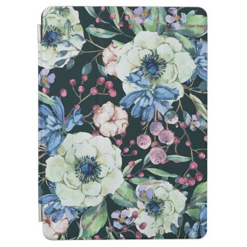 Anemone Wildflowers Vintage Watercolor Pattern iPad Air Cover
