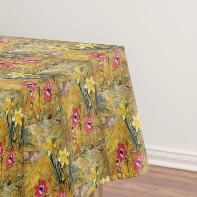 Anemones and Daffodils Henry Roderick Newman Tablecloth (In Situ)