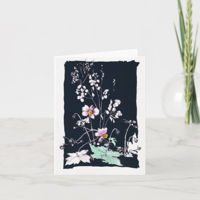 Anemones and Money Plant Card (Front)