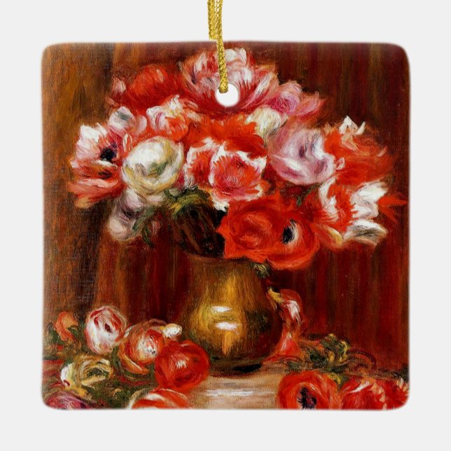 Anemones by Pierre Renoir Ceramic Ornament (Front)