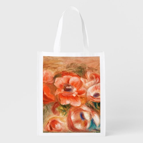Anemones by Renoir Impressionist Grocery Bag