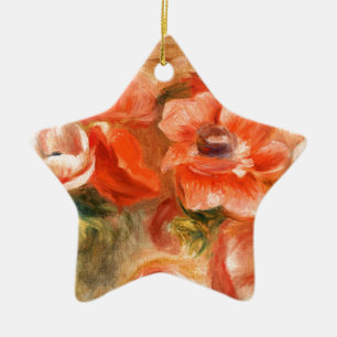 Anemones by Renoir Impressionist Painting Ceramic Ornament