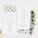 Anemones & Dusty Eucalyptus Wedding Program<br><div class="desc">Design features a bouquet of watercolor greenery, eucalyptus, sage and anemones hand-drawn specially for the «Evergreen Garden» Wedding Invitation Collection. You can fully customize the information, click «Personalize». View the collection link on this page to see all of the matching items in this beautiful design or see the collection here:...</div>
