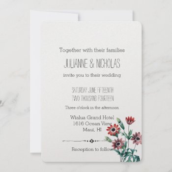 Anemones Floral Wedding Invitation by peacefuldreams at Zazzle
