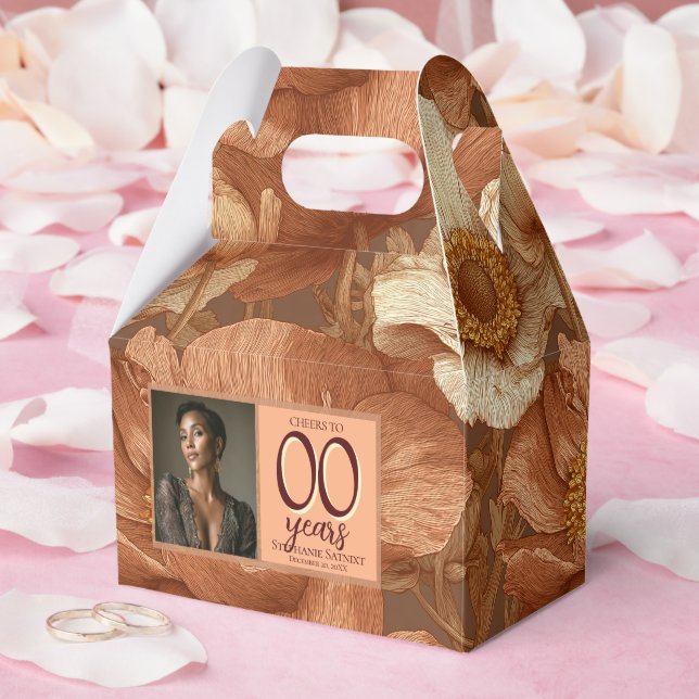 Anemones Flower 40Th Birthday Boho Favor Boxes (Wedding)