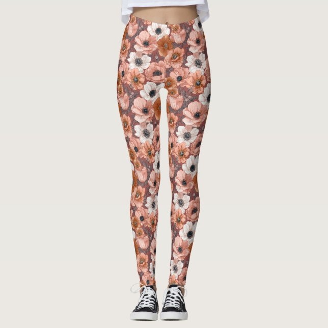 Anemones flower Exercise Anemones Charm Best Gift  Leggings (Front)