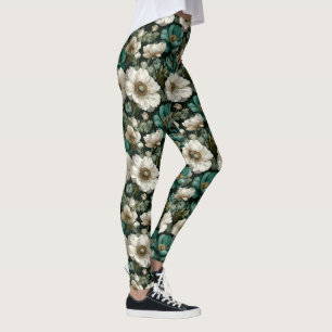 Anemones Flower Gym Wear Anemones Accent Secret  Leggings