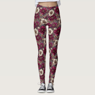 Anemones Flower Maternity Anemones Flower Leggings