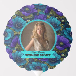 Anemones Garden Girl Birthday Present Balloon