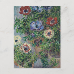 Anemones in Pot, Claude Monet, 1885 Postcard