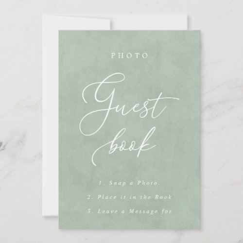 Anemones Sage  Dusty Eucalyptus Guest Book Sign Invitation