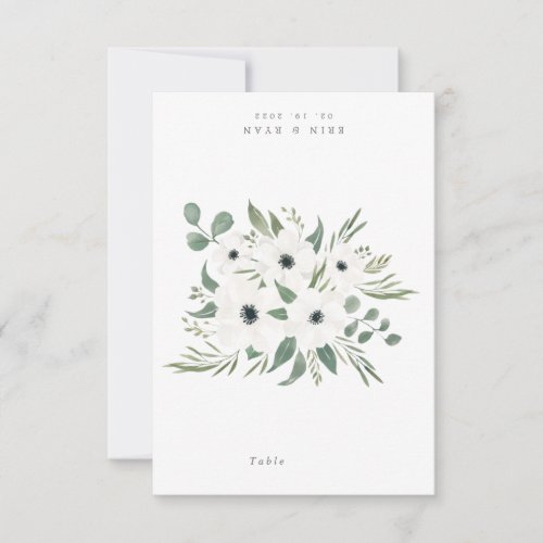 Anemones Sage Eucalyptus Wedding Table Place Card