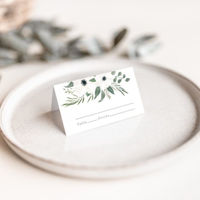 Anemones Sage & Eucalyptus Wedding Table  Place Card (Creator Uploaded)