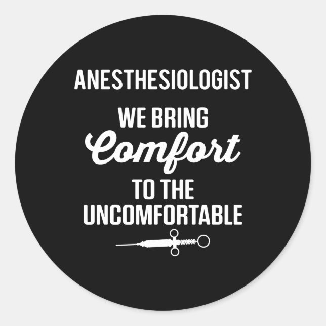 Anesthesia Anesthesiologist Nurse Anesthesiology M Classic Round Sticker (Front)
