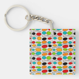 Anesthesia Colorful Wording Keychain