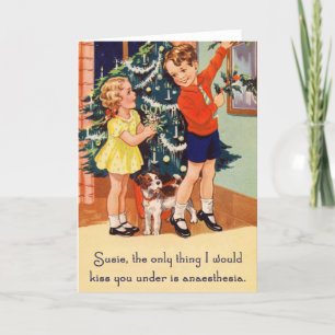 Anesthesia - funny vintage Christmas card