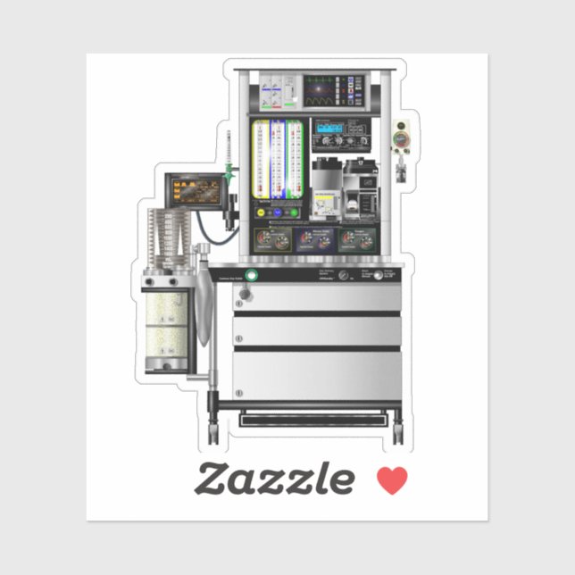 Anesthesia Machine Vinyl Sticker (Sheet)