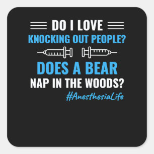 Anesthesia Nurse CRNA Anesthesiologist Anesthetis Square Sticker