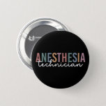 Anesthesia Technician Retro Anesthetic Tech Button