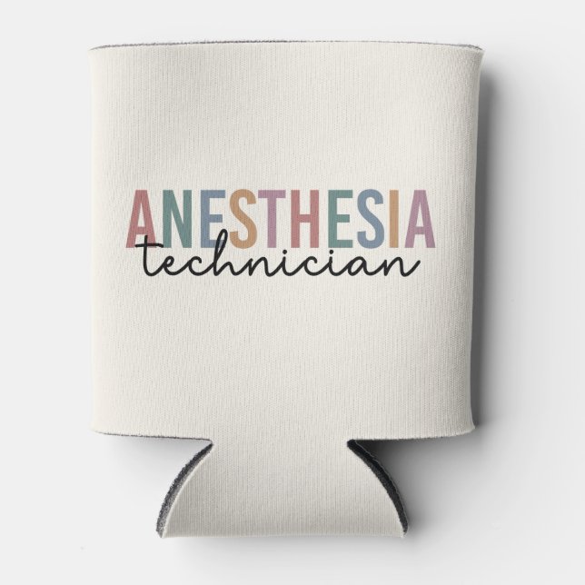 Anesthesia Technician Retro Anesthetic Tech Can Cooler (Front)