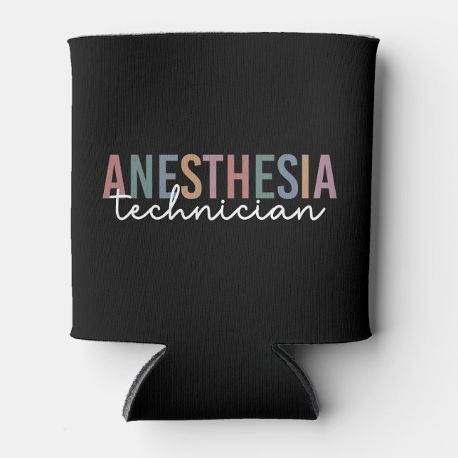 Anesthesia Technician Retro Anesthetic Tech Can Cooler (Front)