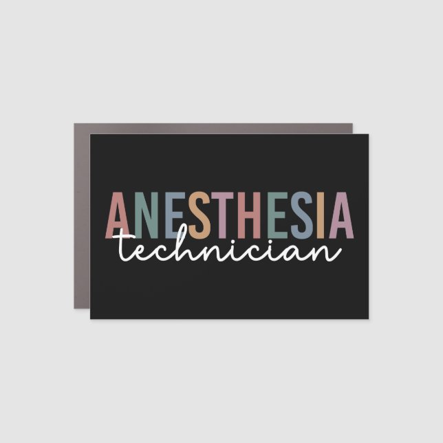 Anesthesia Technician Retro Anesthetic Tech Car Magnet (Front)