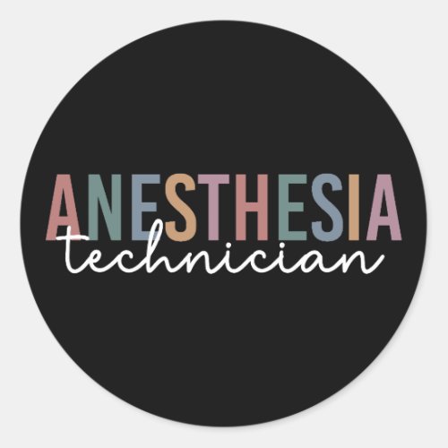 Anesthesia Technician Retro Anesthetic Tech Classic Round Sticker