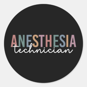 Anesthesia Technician Retro Anesthetic Tech Classic Round Sticker
