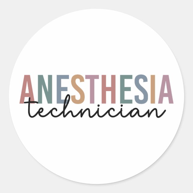 Anesthesia Technician Retro Anesthetic Tech Classic Round Sticker (Front)