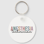 Anesthesia Technician Retro Anesthetic Tech Keychain