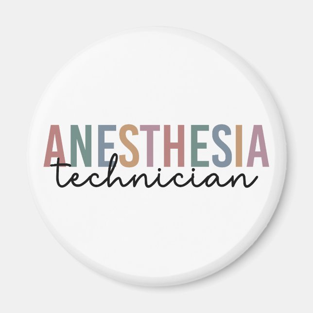 Anesthesia Technician Retro Anesthetic Tech Magnet (Front)