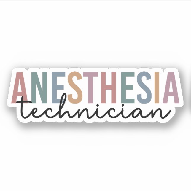 Anesthesia Technician Retro Anesthetic Tech Sticker (Front)