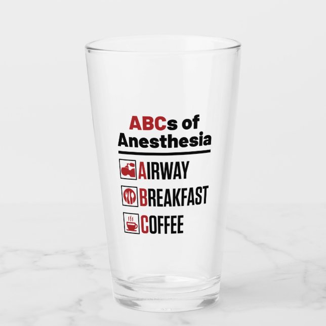 Anesthesiologist Anesthesiology Doctor Nurse Funny Glass (Front)