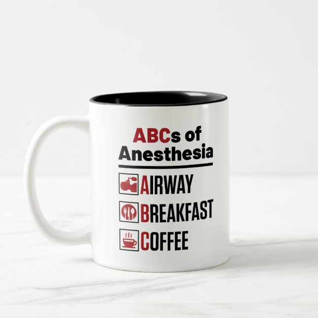 Anesthesiologist Anesthesiology Doctor Nurse Funny Two-Tone Coffee Mug (Left)