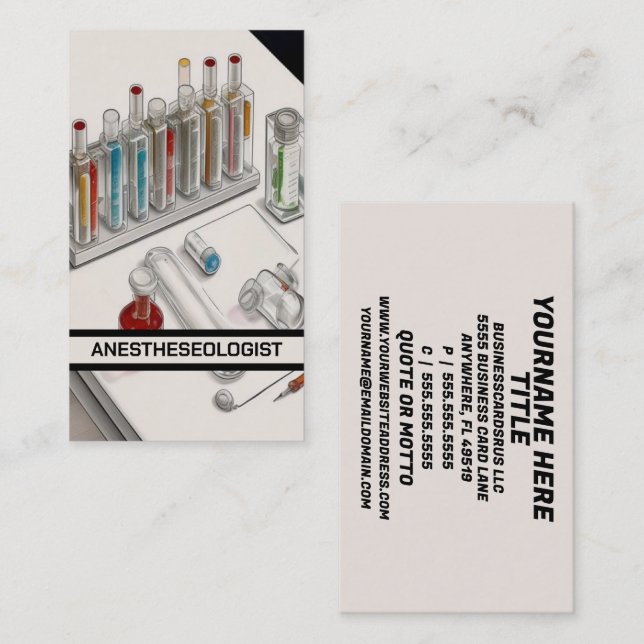 Anesthesiologist Business Card (Front/Back)