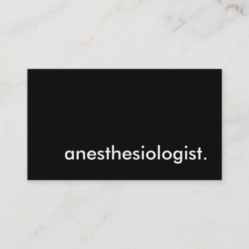 anesthesiologist. business card